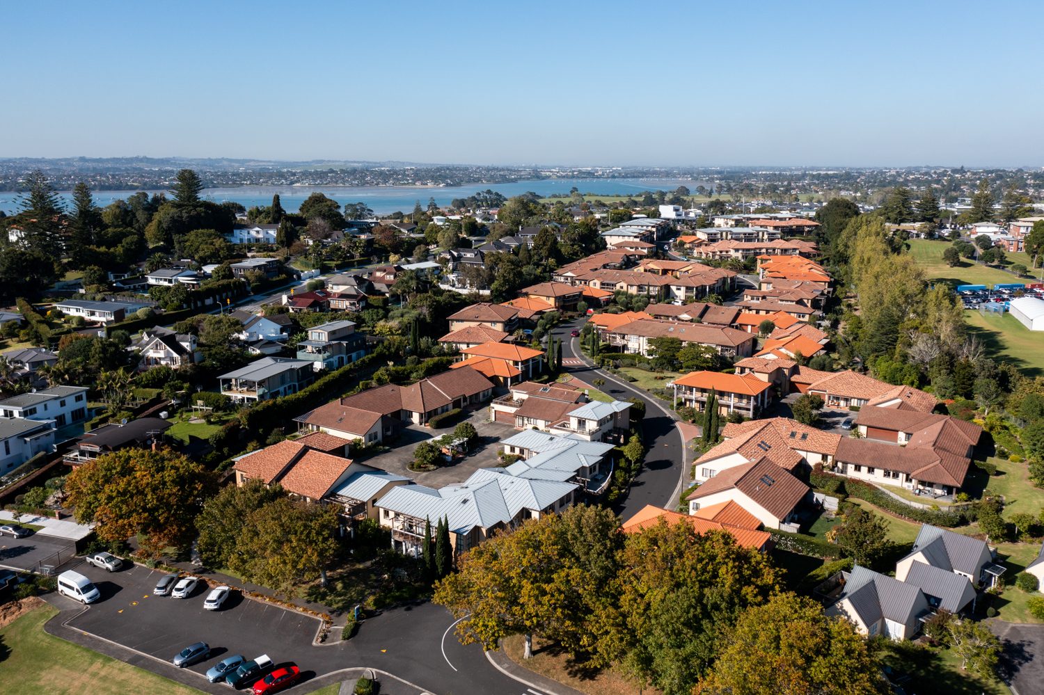 Aerial photograph of St Andrew's Village and Churchill Park