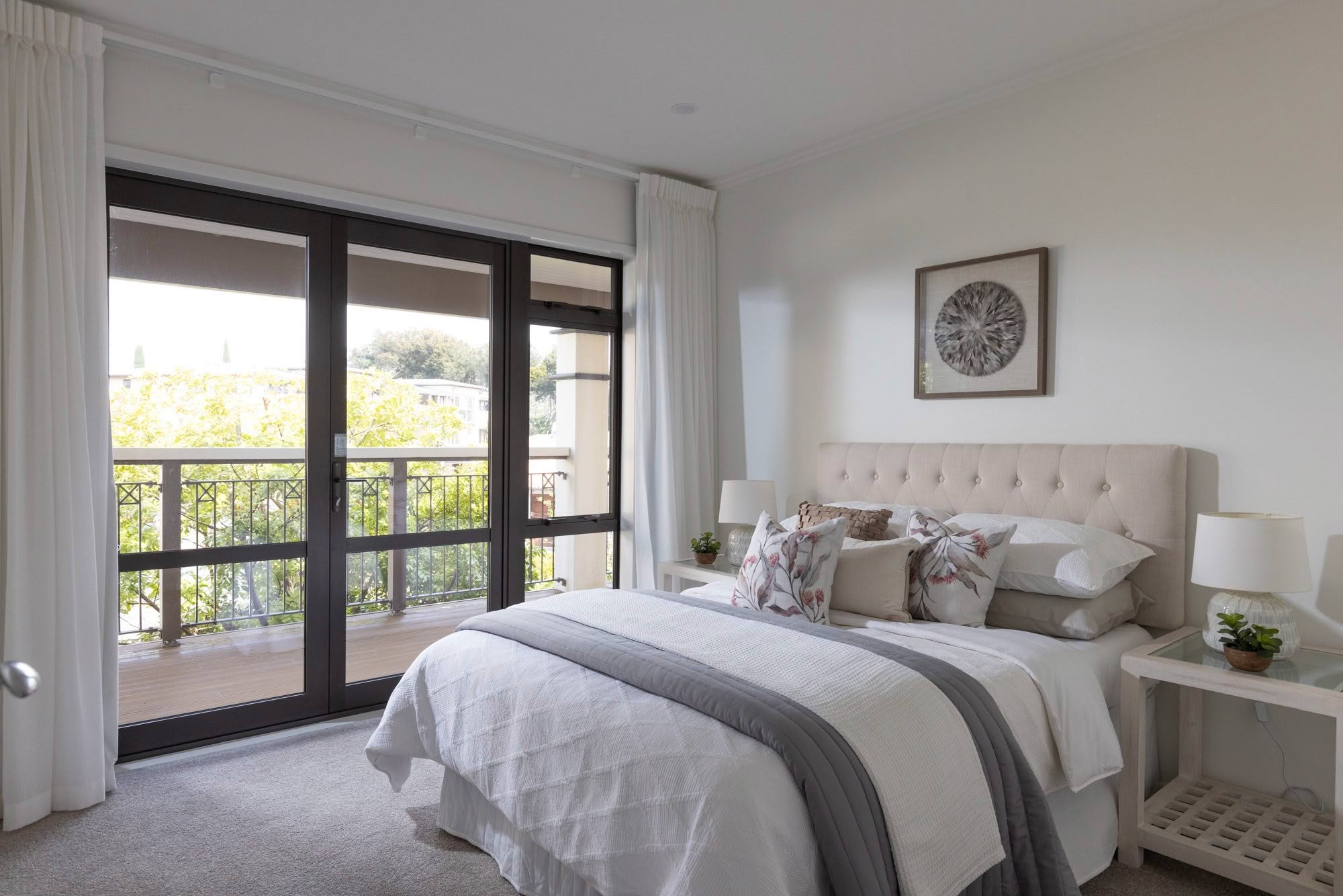Two bedroom villa living area with garden outlook